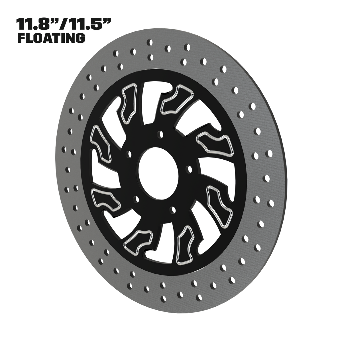 Guinzu 11" floating rotor in black double cut