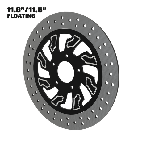 Guinzu 11" floating rotor in black double cut
