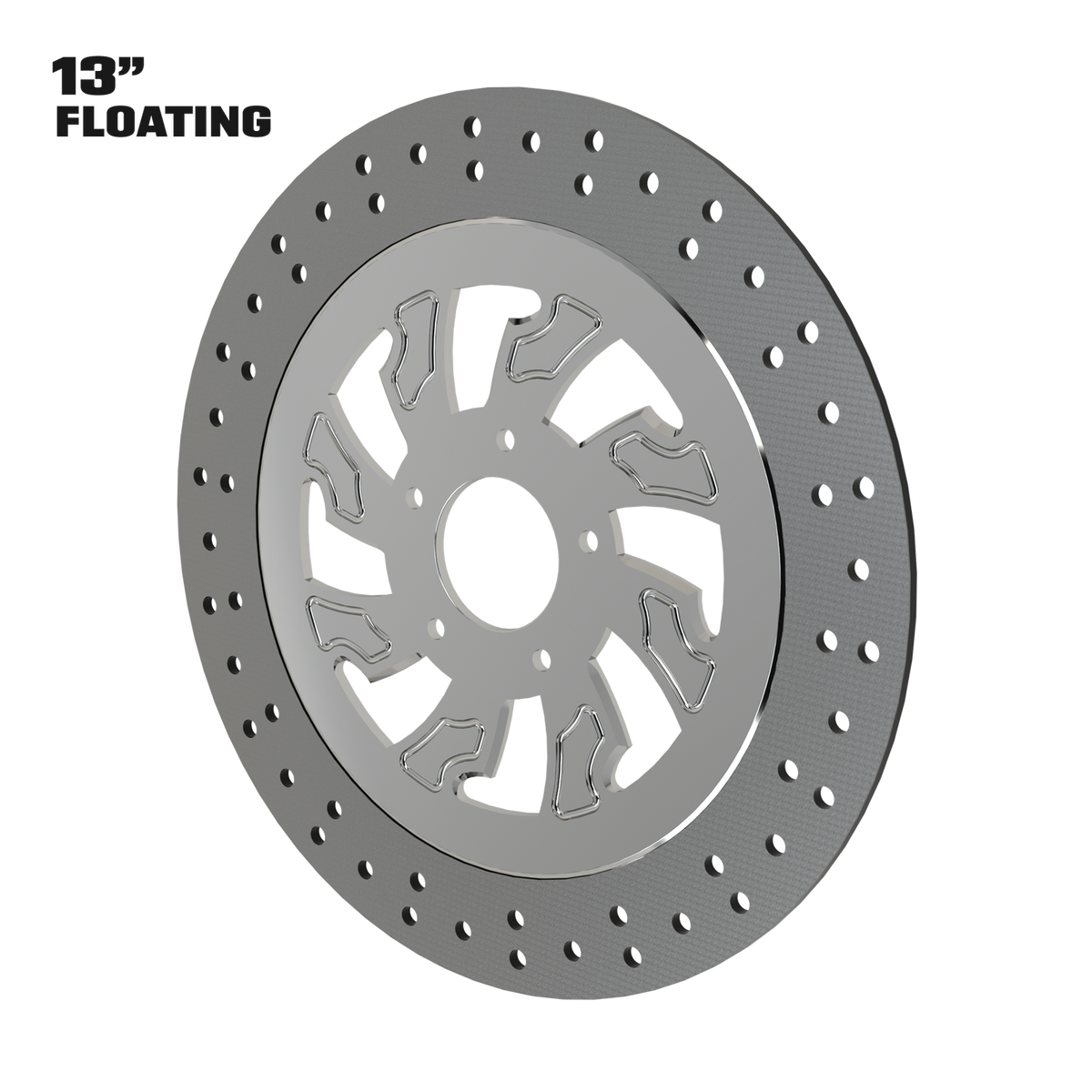 Guinzu 13" floating rotor in polished