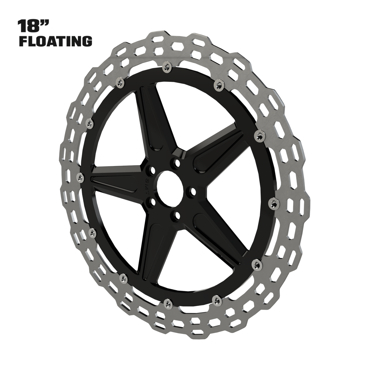 GT1 18" Floating Rotor in Black (Hex)