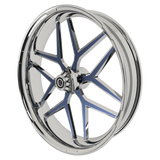 GT3 Harley Pan America Chrome Wheels with blue insert