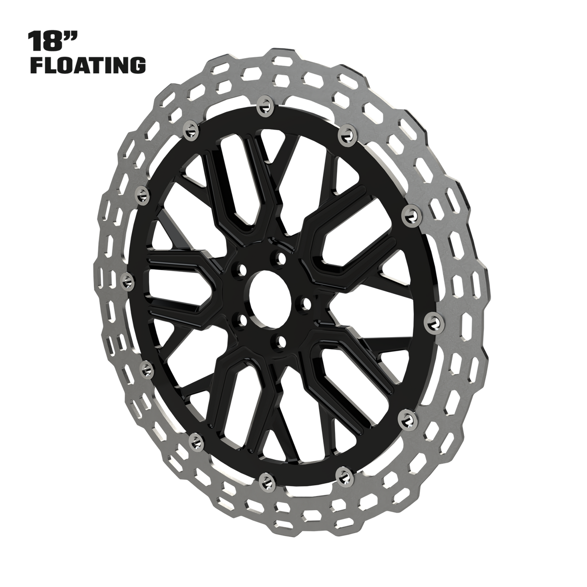 GT4 18" Floating Hex Rotor in Black