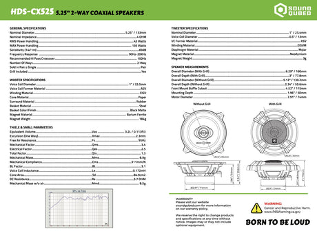 SoundQubed HDS Series 5.25" Coaxial 2-way Speakers (Pair)