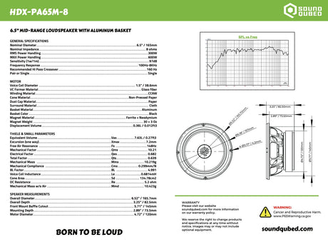SoundQubed HDX Series Pro Audio 6.5" Speaker (single)
