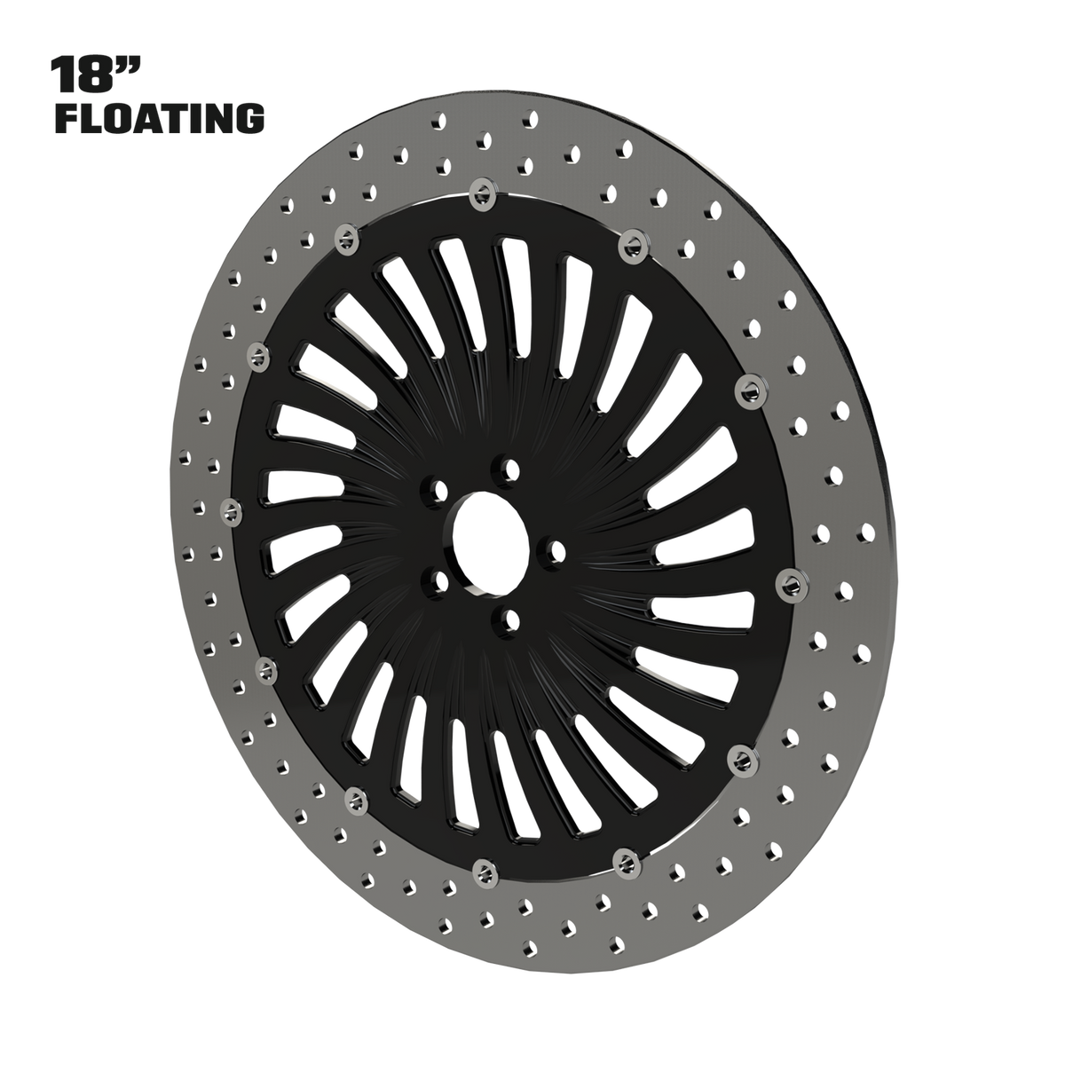 Hurricane 18" floating rotor in black