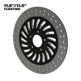 Hurricane 11" floating rotor in black double cut