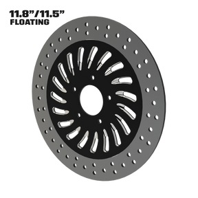 Hurricane 11" floating rotor in black double cut