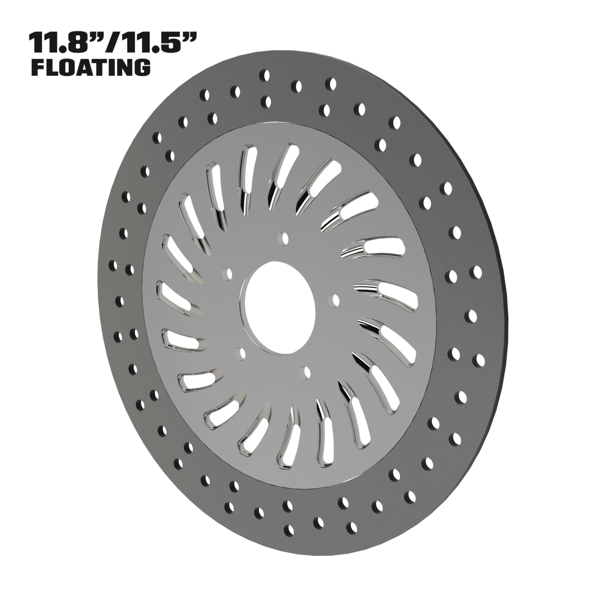 Hurricane 11" floating rotor in polished