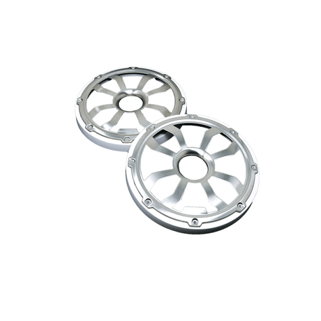 Diamond Audio 6.5" Flush Mount Speaker Grills - Brushed Aluminum/White (Pair) - HXM65FGW