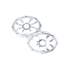 Diamond Audio 6"x 9" Flush Mount Speaker Grills Brushed Aluminum/White (Pair) - HXM69FGW