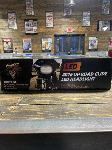 Curly's Inc Shark Tooth 2015 – UP Road Glide LED Headlight