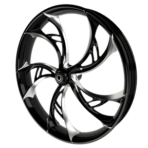 26 Inch Hennessy 3D Black Double Cut Harley Wheel