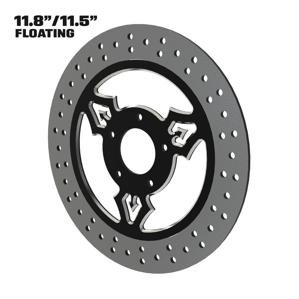 Iron Trinity 11" floating rotor in black double cut