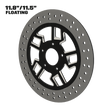 Kryptec 11" floating rotor in black double cut