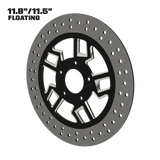 Kryptec 11" floating rotor in black double cut