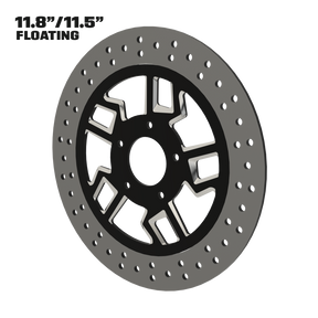 Kryptec 11" floating rotor in black double cut