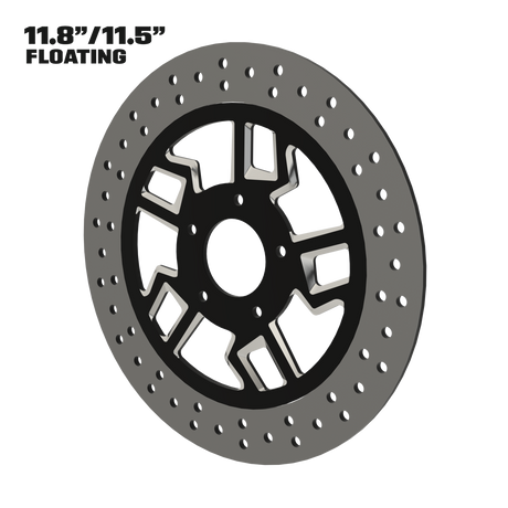 Kryptec 11" floating rotor in black double cut