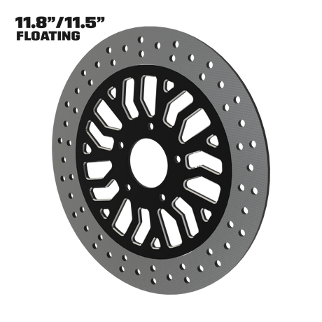 Legacy 11" floating rotor in black double cut