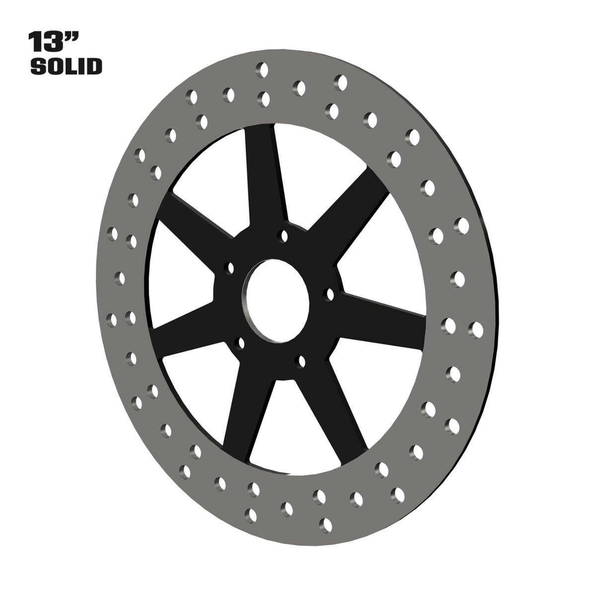 Lucky 7 13" solid rotor in black