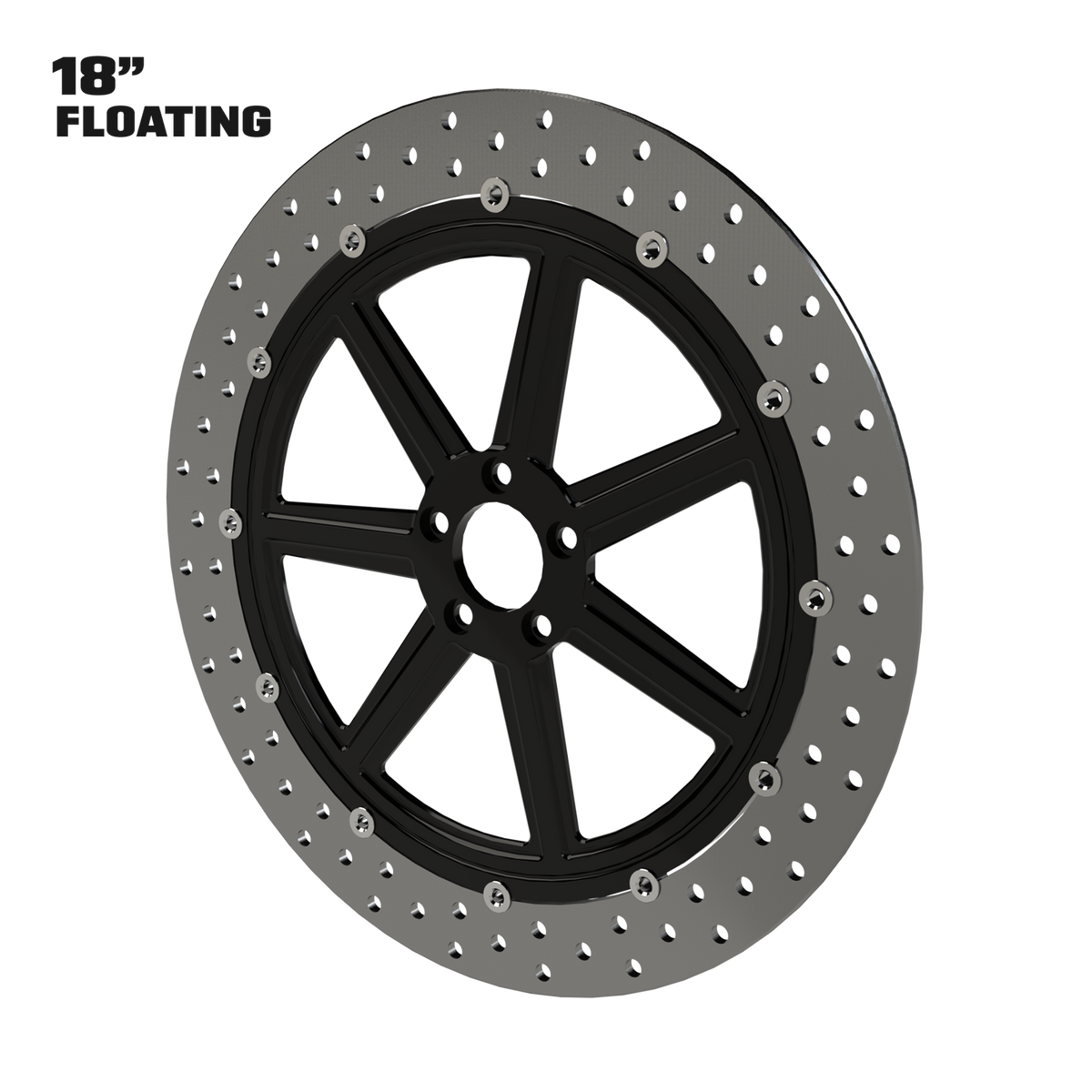Lucky 7 18" floating rotor in black
