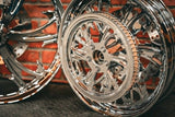 21x2.15" / 18X3.5" CHROME DIRTY HKR ( 2000-2005 HD SOFTAIL)