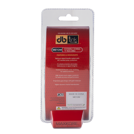 DB Link MEY2M : Maxkore E Series 1 Female To 2 Male RCA Cable