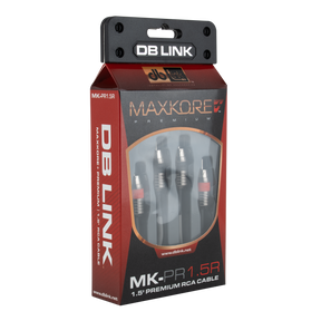 DB Link MK-PR1.5R : 1.5' Maxkore+ Premium Quad Shield, 100% OFC, TINNED Anti-Corrosive RCA