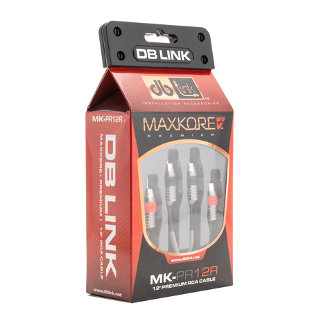 DB Link MK-PR12R : 12' Maxkore+ Premium Quad Shield, 100% OFC, TINNED Anti-Corrosive RCA