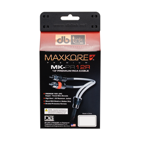 DB Link MK-PR12R : 12' Maxkore+ Premium Quad Shield, 100% OFC, TINNED Anti-Corrosive RCA