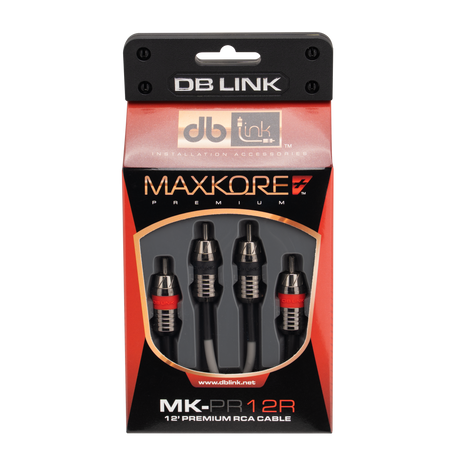 DB Link MK-PR12R : 12' Maxkore+ Premium Quad Shield, 100% OFC, TINNED Anti-Corrosive RCA