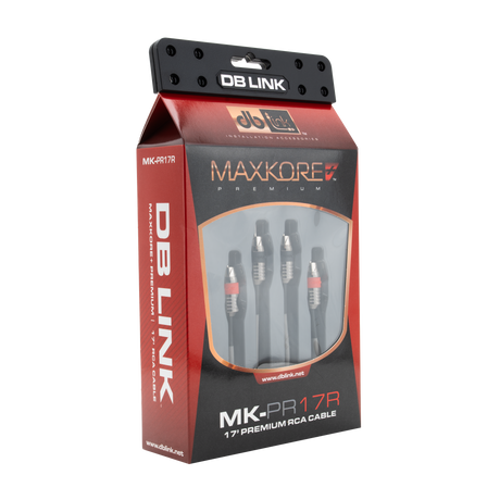 DB Link MK-PR17R : 17' Maxkore+ Premium Quad Shield, 100% OFC, TINNED Anti-Corrosive RCA