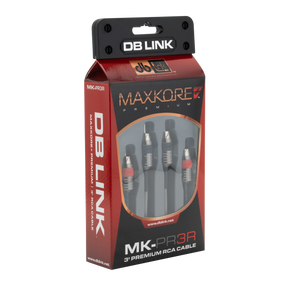 DB Link MK-PR3R : 3' Maxkore+ Premium Quad Shield, 100% OFC, TINNED Anti-Corrosive RCA