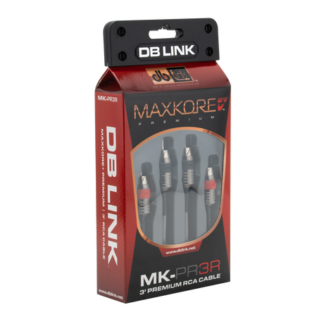 DB Link MK-PR3R : 3' Maxkore+ Premium Quad Shield, 100% OFC, TINNED Anti-Corrosive RCA