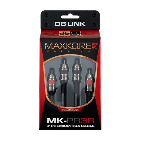 DB Link MK-PR3R : 3' Maxkore+ Premium Quad Shield, 100% OFC, TINNED Anti-Corrosive RCA