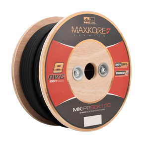 DB Link MK-PR8BK100 : 100' 8 AWG Maxkore+ Premium Black, 100% OFC, TINNED Anti-Corrosive Ground Wire Roll