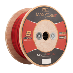 DB Link MK-PR8R100 : 100' 8 AWG Maxkore+ Premium Red, 100% OFC, TINNED Anti-Corrosive Power Wire Roll