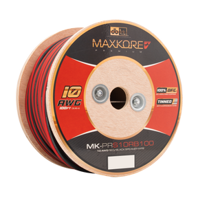 DB Link MK-PRS10RB100 : 100' 10 AWG Maxkore+ Premium Red/Black Speaker Wire, 100% OFC, TINNED Anti-Corrosive