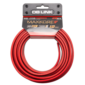 DB Link MK-PRS12RB25 : 25' 12 AWG Maxkore+ Premium Red/Black Speaker Wire 100% OFC, TINNED Anti-Corrosive