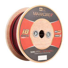 DB Link MK-PRS18RB250 : 250' 18 AWG Maxkore+ Premium Red/Black Speaker Wire 100% OFC, TINNED Anti-Corrosive