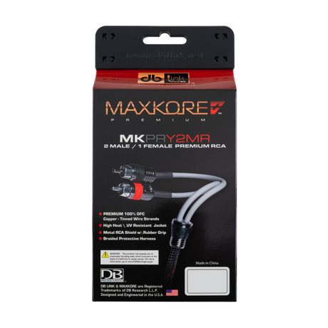 DB Link MK-PRY2MR : Maxkore+ Premium Quad Shield, 100% OFC, TINNED Anti-Corrosive RCA Ys 2M/1F