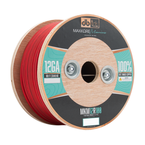 DB Link MKM12R100 : 100' 12 Ga Maxkore Marine Red, 100% OFC, TINNED Anti-Corrosive Wire Roll (WHOLE ROLL)