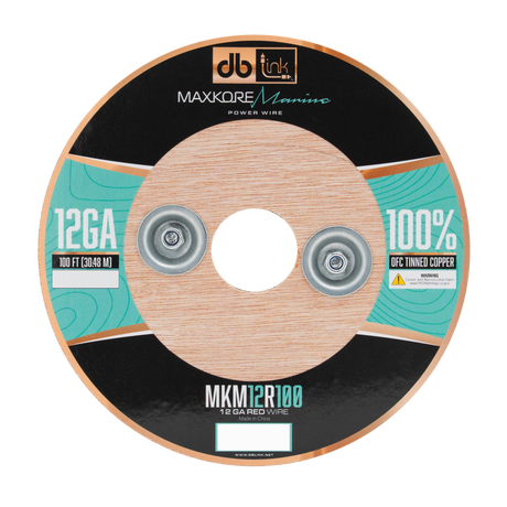 DB Link MKM12R100 : 100' 12 Ga Maxkore Marine Red, 100% OFC, TINNED Anti-Corrosive Wire Roll (WHOLE ROLL)