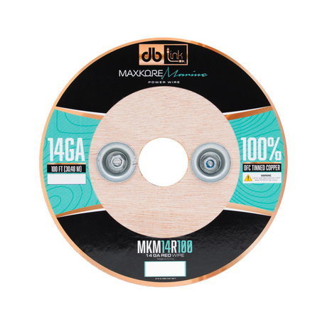DB Link MKM14R100 : 100' 14 Ga Maxkore Marine Red, 100% OFC, TINNED Anti-Corrosive Wire Roll (WHOLE ROLL)