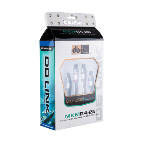 DB Link MKMR4-25 : 25' 4 Channel Maxkore Marine 100% OFC, Tinned Anti-Corrosive RCA