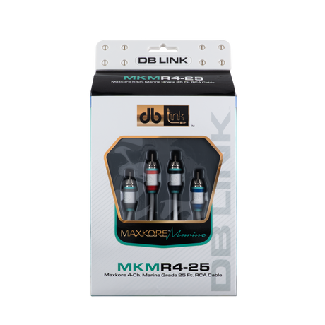 DB Link MKMR4-25 : 25' 4 Channel Maxkore Marine 100% OFC, Tinned Anti-Corrosive RCA