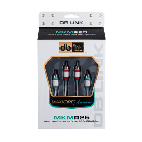 DB Link MKMR25 : 25' Maxkore Marine 100% OFC, Tinned Anti-Corrosive RCAs