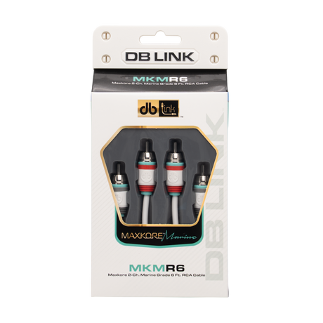 DB Link MKMR6 : 6' Maxkore Marine 100% OFC, Tinned Anti-Corrosive RCAs