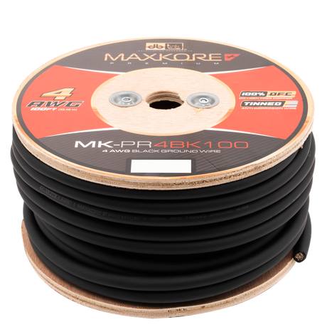 DB Link MK-PR4BK100 : 100' 4 AWG Maxkore+ Premium Black, 100% OFC, TINNED Anti-Corrosive Ground Wire Roll