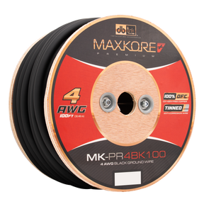 DB Link MK-PR4BK100 : 100' 4 AWG Maxkore+ Premium Black, 100% OFC, TINNED Anti-Corrosive Ground Wire Roll