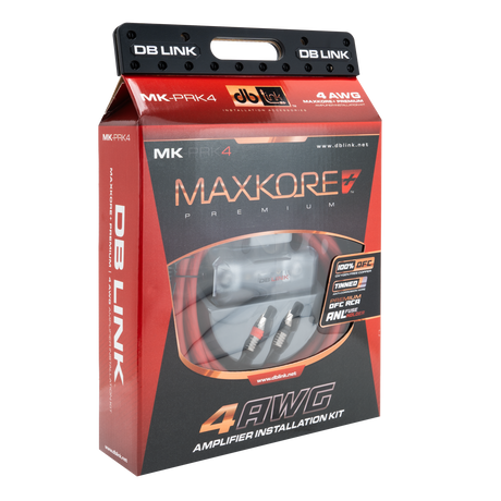DB Link MK-PRK4 : 4 AWG Maxkore+ Premium, 100% OFC, TINNED Anti-Corrosive Amplifier Installation Kit